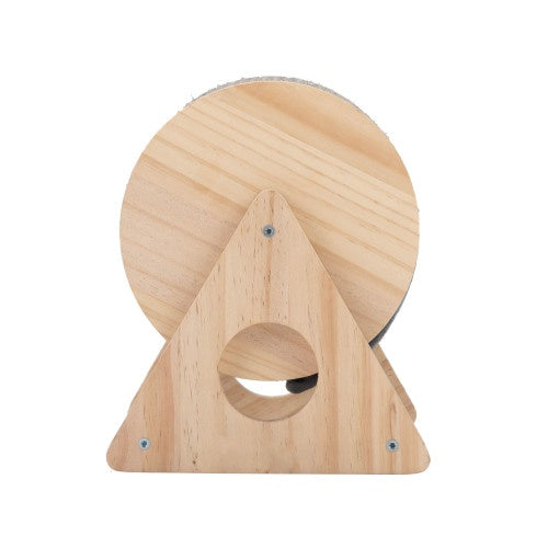 Wooden Cat Scratching Post | 360° Rotating Cat Toy with Bell, Natural Wood Finish, For Indoor Cats & Kittens